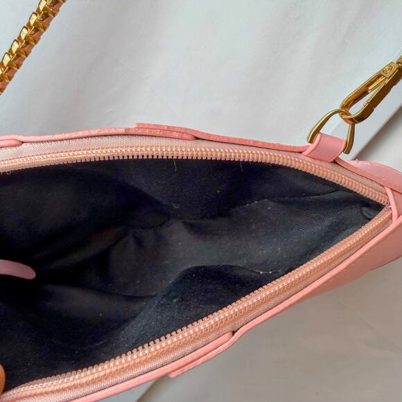 Pink Triceratops Dinosaur Crossbody Bag Studded Faux Leather Novelty Purse Gold - Picture 4 of 5